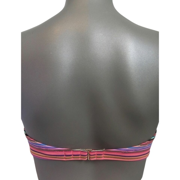 Victoria's Secret Multi Geo Stripe Foil Flirt Bandeau Swim Top 32B - Picture 2 of 2